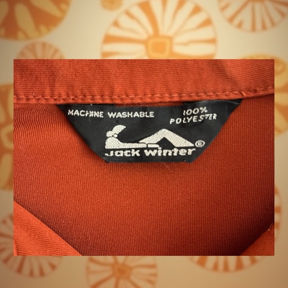 60s burnt orange polyester blouse - Picture 3 of 3